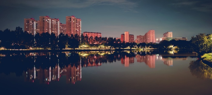 Бутовский парк ночью Южное Бутово, Парк, Высотки, Фотография