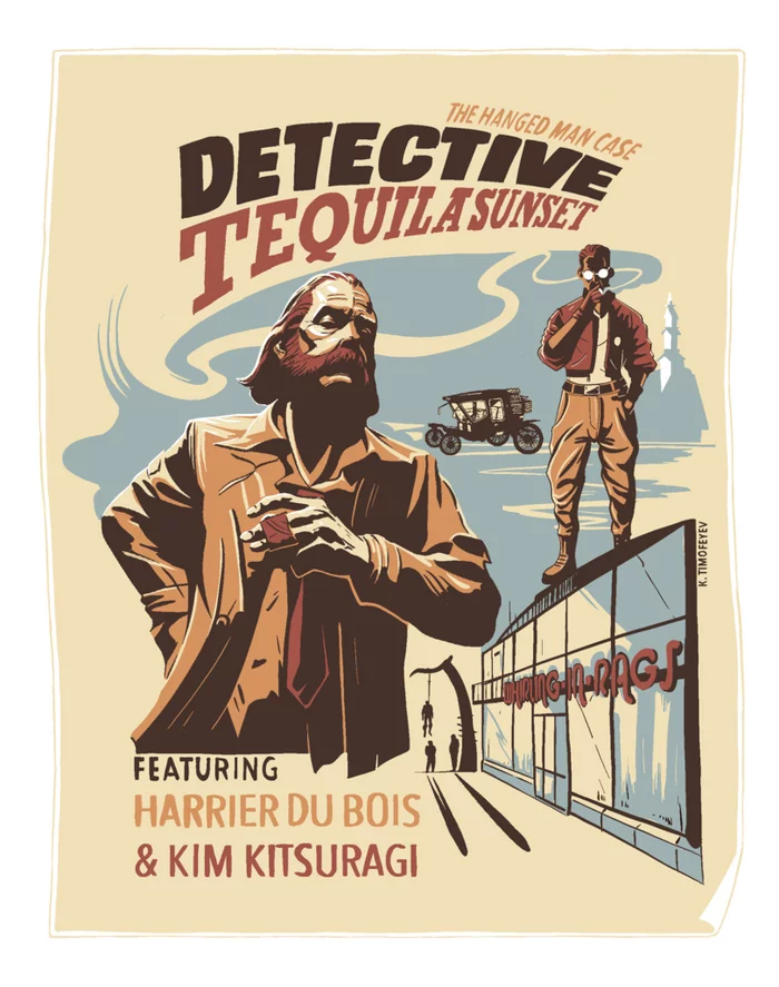 Detective Tequila Sunset and the Hanging Man Case - Disco elysium, Art, Poster, Western film