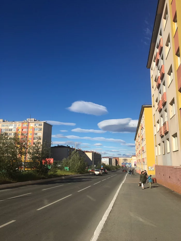 painted clouds - My, Clouds, Norilsk, Urban environment, The photo