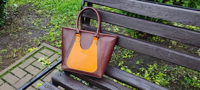 Ladies handbag - My, Natural leather, Leather, Handmade, Сумка, Hand seam