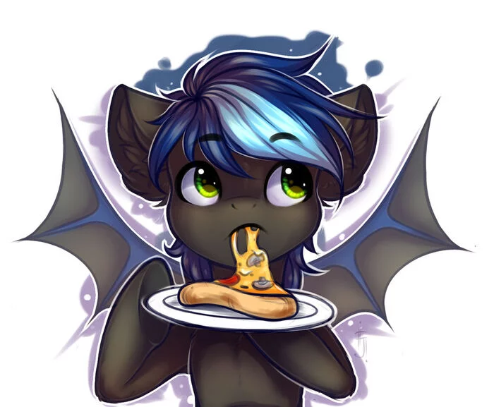 Перекус - My Little Pony, PonyArt, Batpony, Original Character, Falafeljake