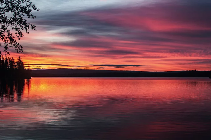 Night at Lake Vuorijarvi - My, Landscape, Travel across Russia, Kola Peninsula, Карелия, Lake, The photo