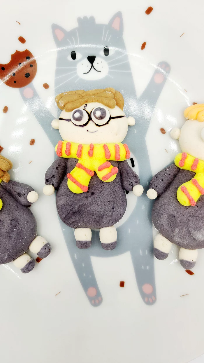 Heroes of Harry Potter from marshmallows - My, Milota, Yummy, Dessert, Characters (edit), Creation, Handmade, Harry Potter, Hermione, Ron Weasley, Hogwarts, Owl, Needlework without process, Presents, Marshmallow, Sweets, Longpost