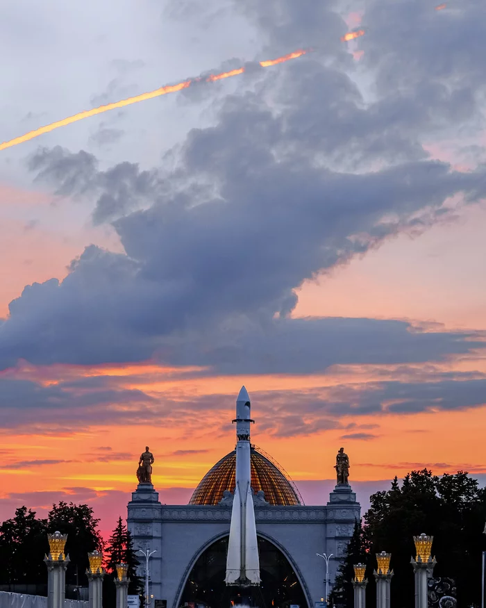 Take off - My, Moscow, The photo, VDNKh, Sunset, Fujifilm