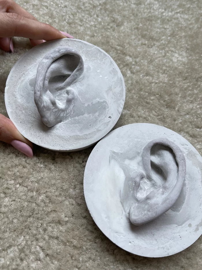 Ear mold - My, With your own hands, Cast, FX, Ears, Alginate, Needlework with process, Video, Vertical video, Longpost