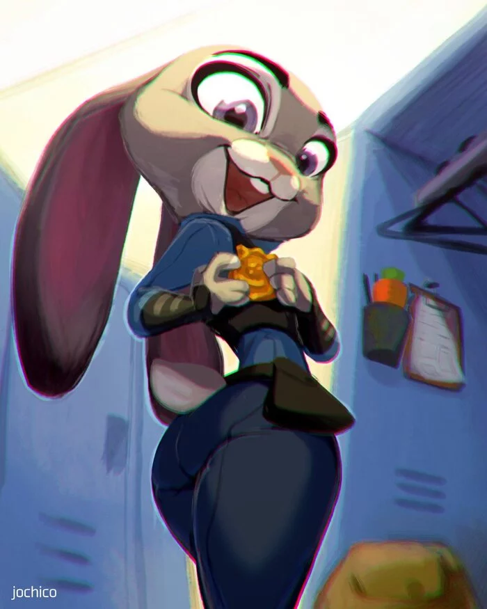 First day on the job - Zootopia, Judy hopps, Zpd, Dressing room, Icon, Art, Furry