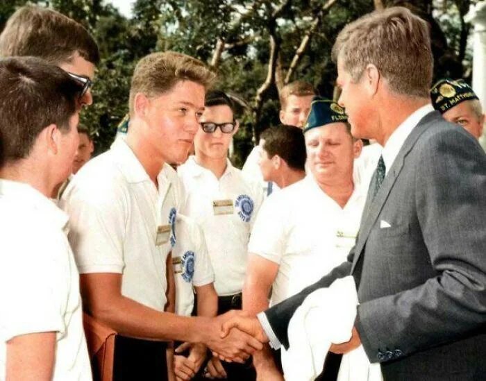 Clinton and Kennedy - Bill clinton, John F. Kennedy, Old photo, Repeat
