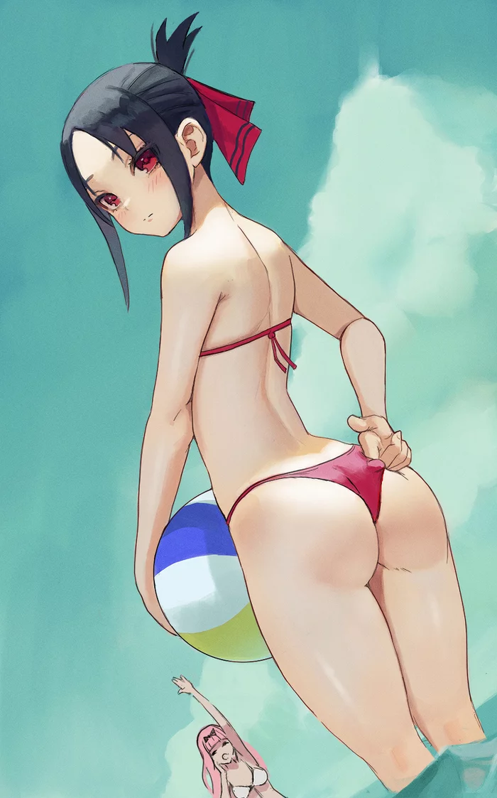 Kaguya - NSFW, Anime, Art, Anime art, Kaguya-Sama wa Kokurasetai, Shinomiya kaguya, Fujiwara chika, Bikini, Zefrablue