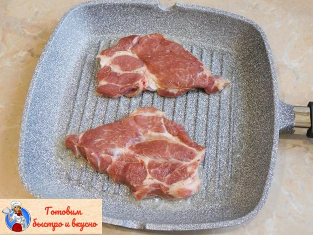 Pork steak cooked on a grill pan. Step by step recipe with photo - My, Dinner, Preparation, Snack, Cooking, Recipe, Longpost, Pork, Meat