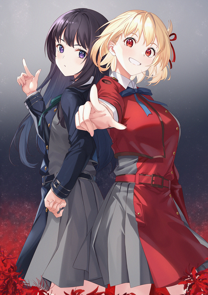 Chisato& Takina , , Anime Art, Lycoris Recoil, Nishikigi Chisato, Inoue Takina