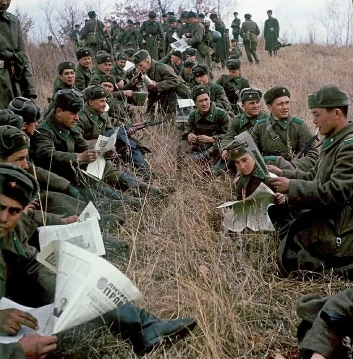 Soldiers of the 56th border detachment of the Far Eastern border district, 1969 - The photo, Old photo, 60th, Border guards, the USSR, Soviet army