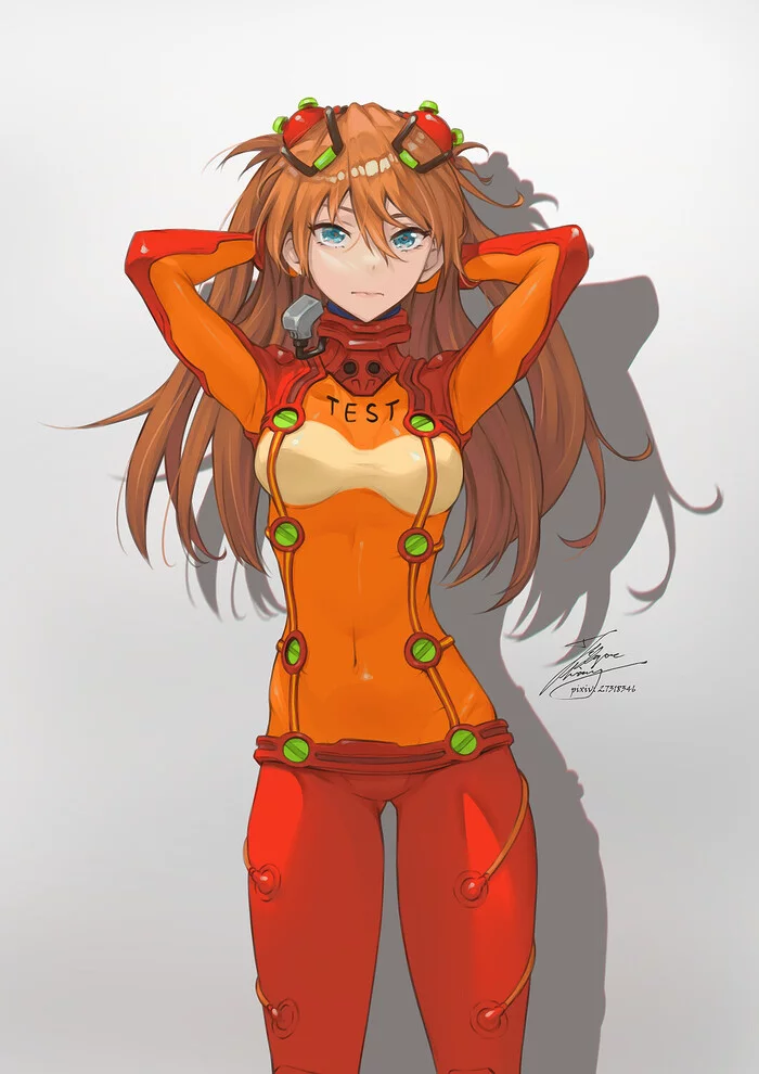 Продолжение поста «Asuka» - Арт, Artstation, Аниме, Evangelion, Asuka Langley, Anime Art, Ответ на пост