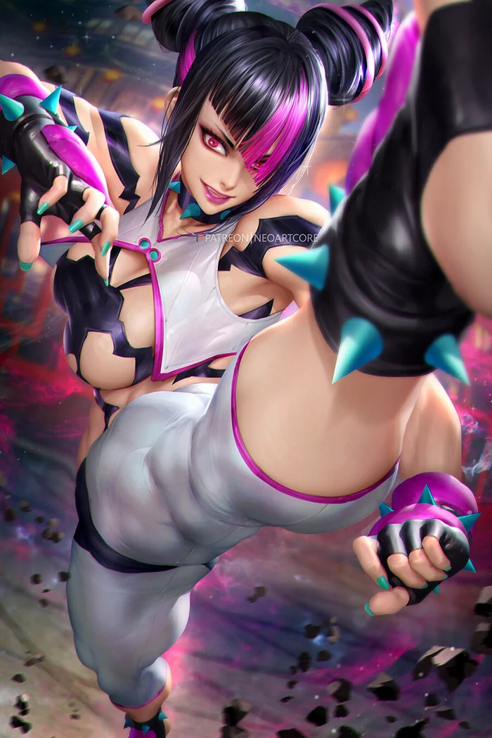 Juri Han - Juri han, Neoartcore, Street fighter, Strong girl, Art, Drawing