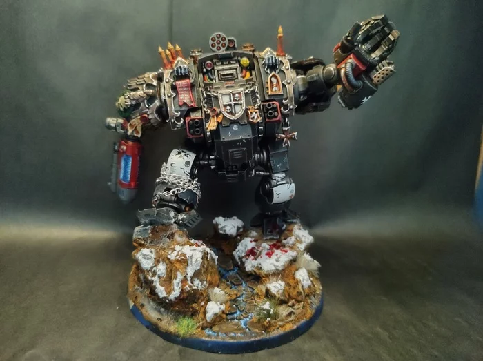 Dreadnought Redemptor - My, Warhammer 40k, Warhammer, Adeptus Astartes, Wh miniatures, Black templars, Dreadnaught, Longpost, Cabbbriolet