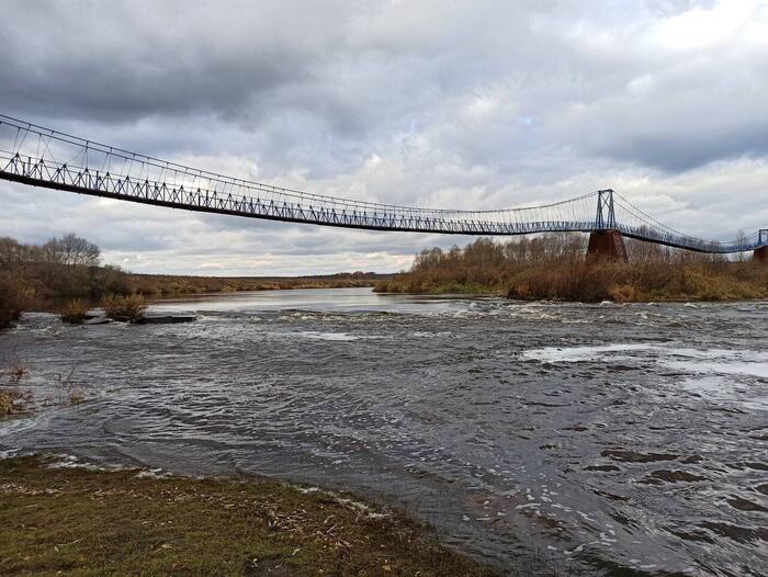 suspension bridge - Suspension bridge, Kaluga region, Ugra, Temple, The photo, Russia, Longpost, sights