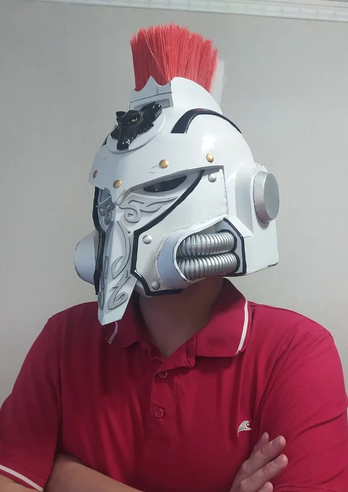 Helm of Captain X Company of the Luna Wolves Garviel Loken - My, Warhammer 30k, Warhammer 40k, Adeptus Astartes, Coplay, Horus heresy, Papercraft, Cosplay, With your own hands, Longpost