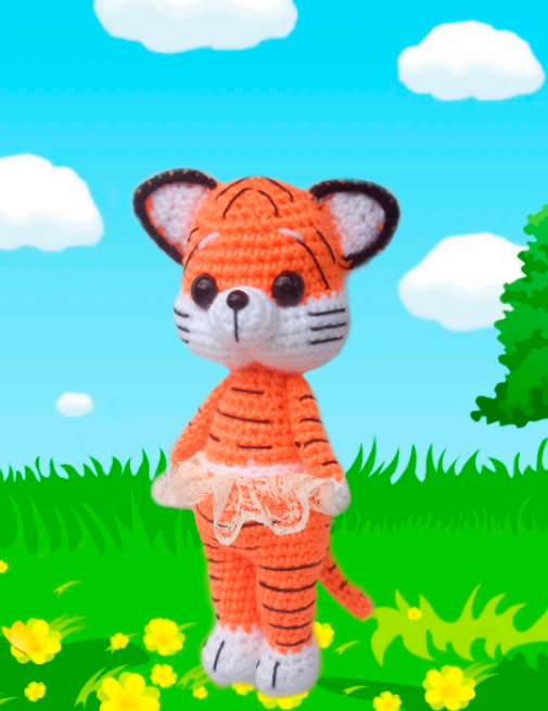 tiger cub - My, Knitted toys, Amigurumi, Soft toy, Knitting, Crochet, Tiger