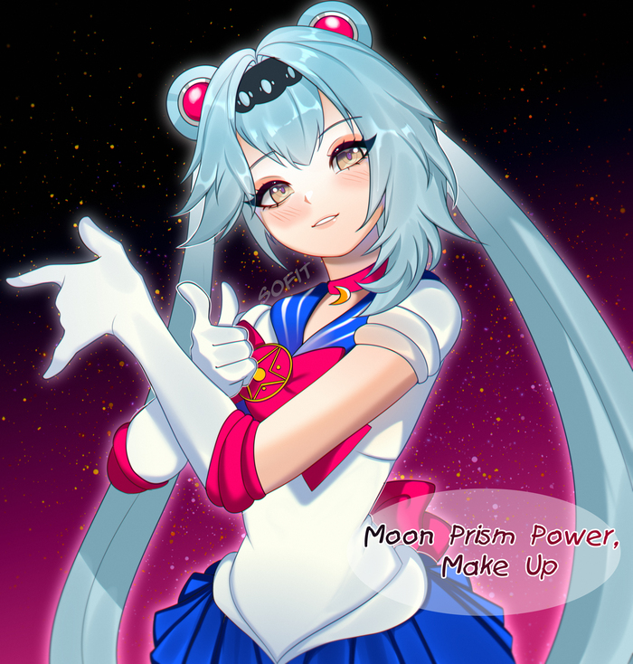 Eula Sailor Genshin Impact, , Anime Art, Eula (Genshin Impact), Sailor Moon