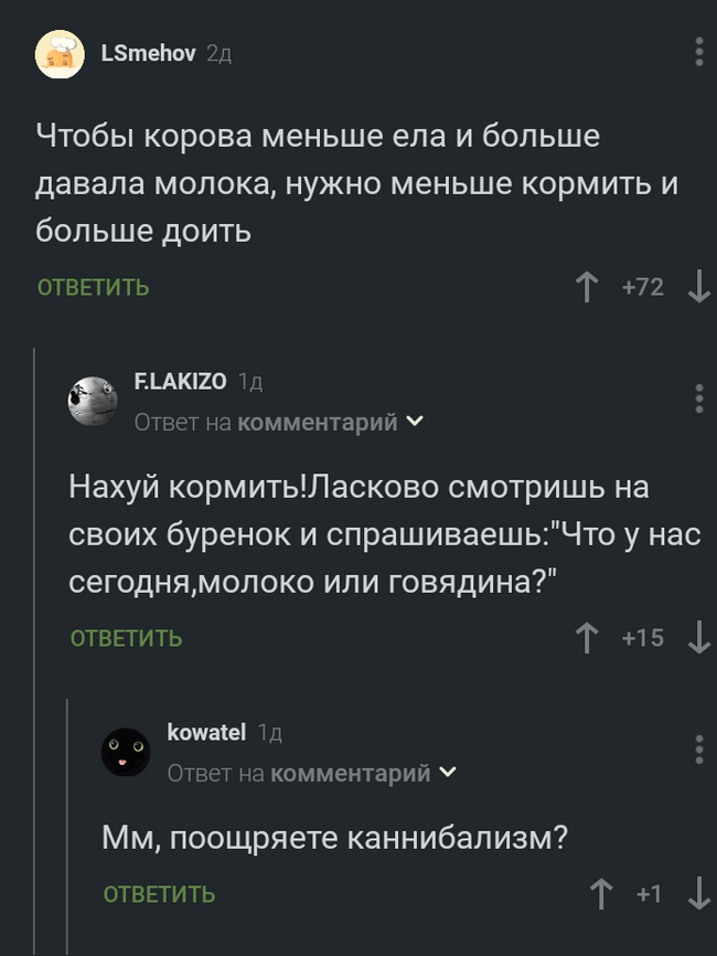 Как получить больше молока - Мат, Корова, Доить, Еда, Каннибализм, Скриншот