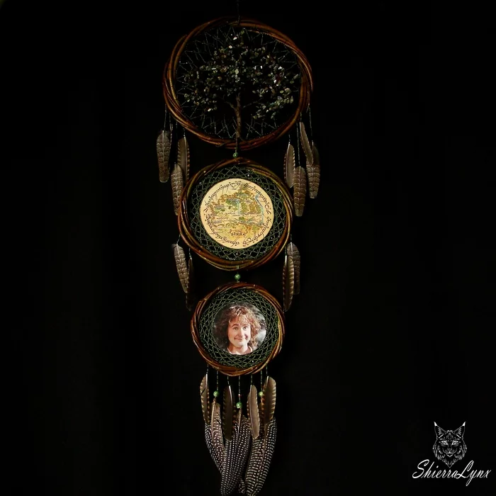 Dreamcatcher The Hobbit of the Shire - My, Beads, Handmade, Needlework without process, Needlework, With your own hands, Beading, Dreamcatcher, Craft, Decor, Lord of the Rings, Tolkien, The hobbit, Peregrin Took, Longpost