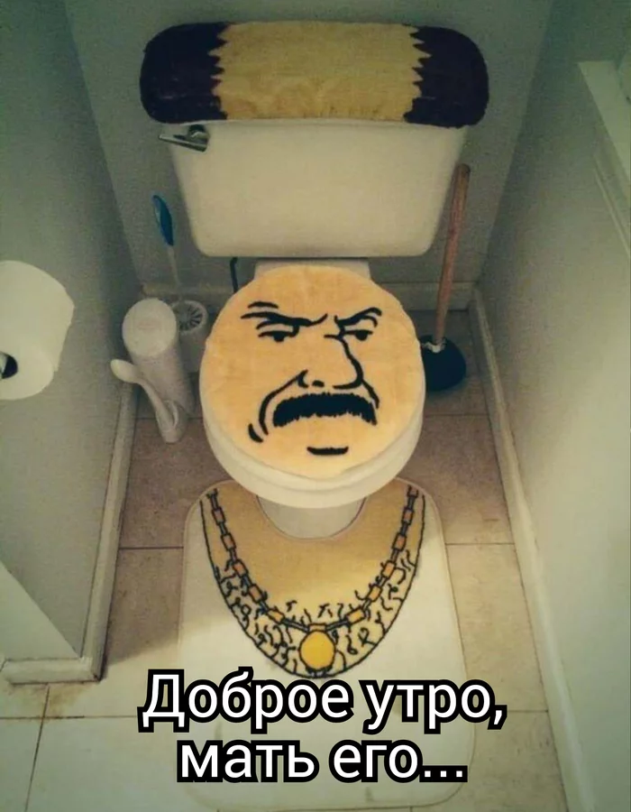 The morning does not begin with coffee - Picture with text, Good morning, Toilet humor, Athf