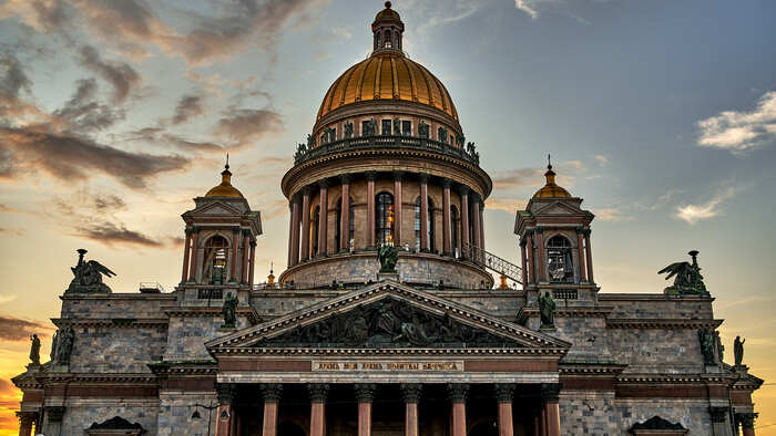 Isaac at sunset - My, Saint Petersburg, Photographer, The photo, Saint Isaac's Cathedral, Sunset, Architecture, Colonnade