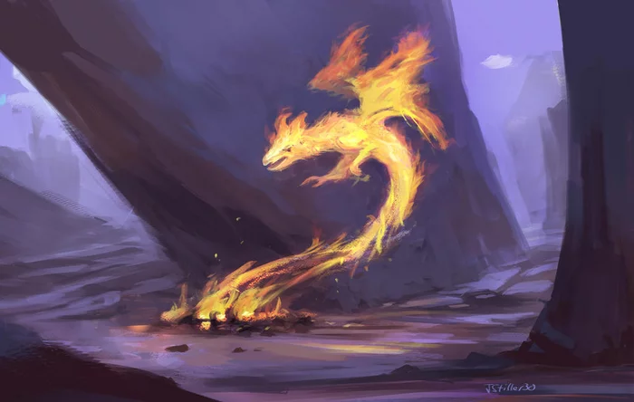 fire dragon spirit - Art, Landscape, Spirit, The Dragon, Bonfire