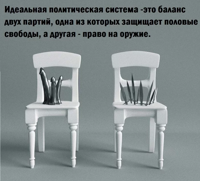 Вы за демократов или за республиканцев?... - Моё, Политика, Юмор, Два стула, Партия, Демократия, США, Картинка с текстом, Республиканская партия, Демократы