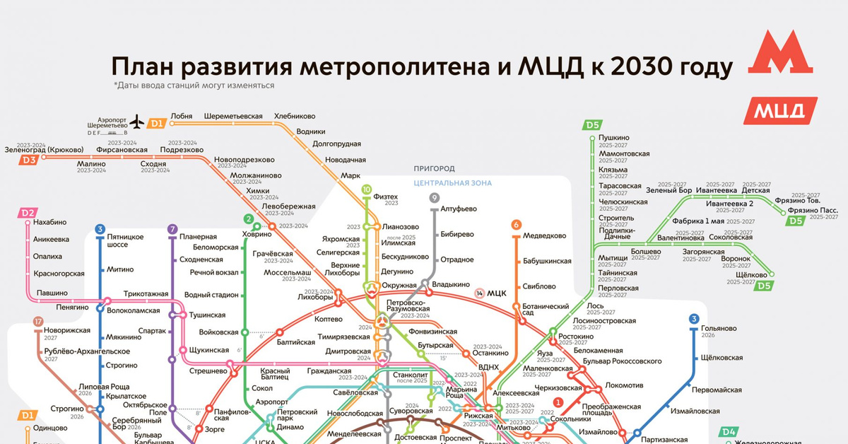 Новая схема метрополитена