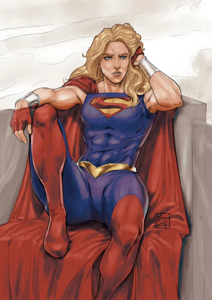 Supergirl - Supergirl, Dc comics, Superman, Papurrcat, Superheroes, Strong girl, Press, Muscleart, Art, Drawing, Patriel Manning