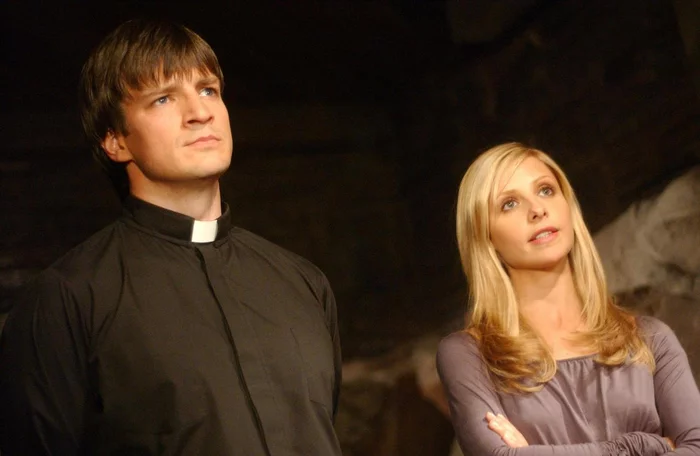 Holy father - Buffy the Vampire Slayer, Serials, Actors and actresses, Nathan Fillion, Buffy Summers, Spike (William the Bloody), Sarah Michelle Gellar, Longpost, Caleb (Buffy the Vampire Slayer), James Marsters