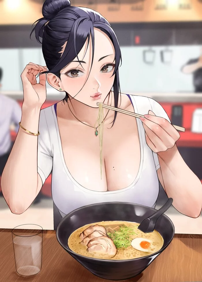 Anime Art - Anime, Anime art, Art, Girls, Ramen