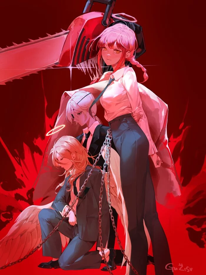 Chainsaw Man - Art, Anime, Anime art, Chainsaw man, Denji, Makima, Quanxi, Guzisu, Angel Devil