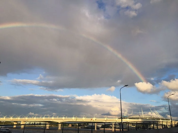 cloud rainbow - My, Images, Rainbow, Sky, Saint Petersburg