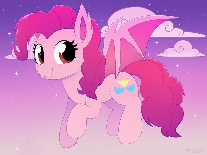   My Little Pony, Ponyart, Moozua, Pinkie Pie, Batpony