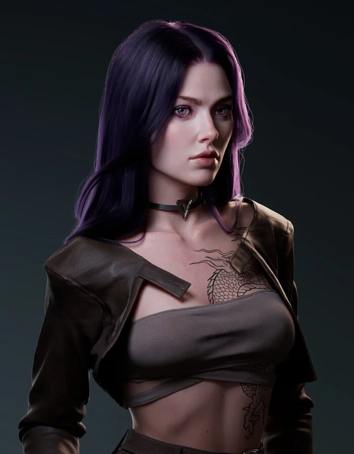 The Girl with the Dragon Tattoo - Арт, Artstation, Девушки, 2D, 3D, Видео, Без звука, Вертикальное видео, Длиннопост