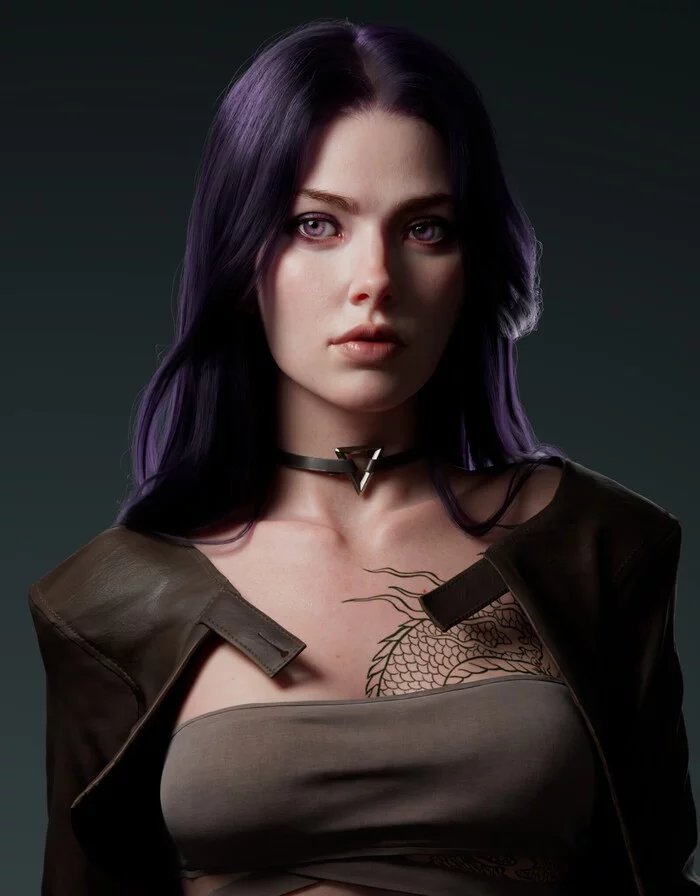 The Girl with the Dragon Tattoo - Арт, Artstation, Девушки, 2D, 3D, Видео, Без звука, Вертикальное видео, Длиннопост