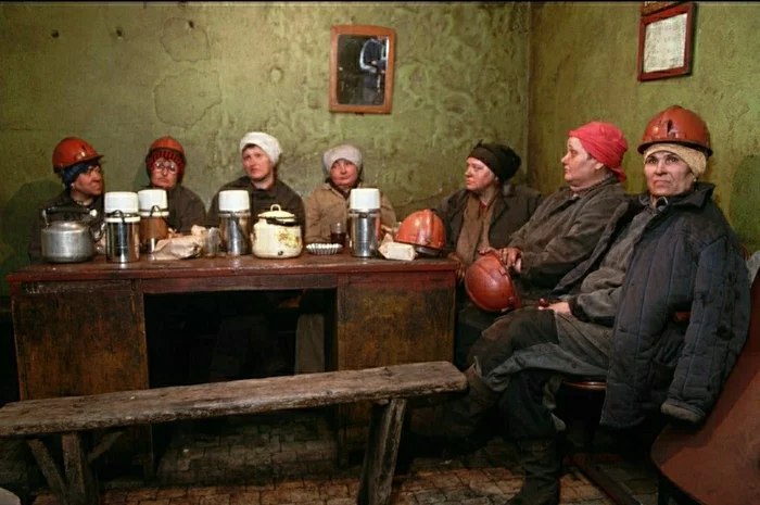 Mine workers, Kuzbass, Novokuznetsk city, USSR 1990 - The photo, Old photo, the USSR, Miners, Kemerovo region - Kuzbass, 90th