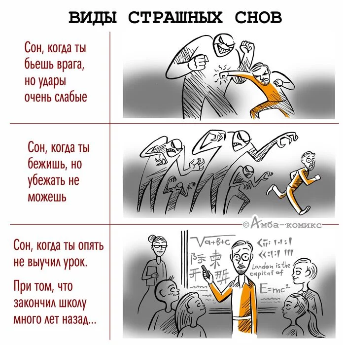 Сны - Моё, Юмор, Комиксы, Амба-Комикс, Сон, Школа