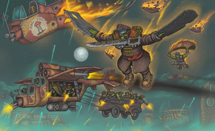 I believe I can fly - Warhammer 40k, Wh Humor, Орки
