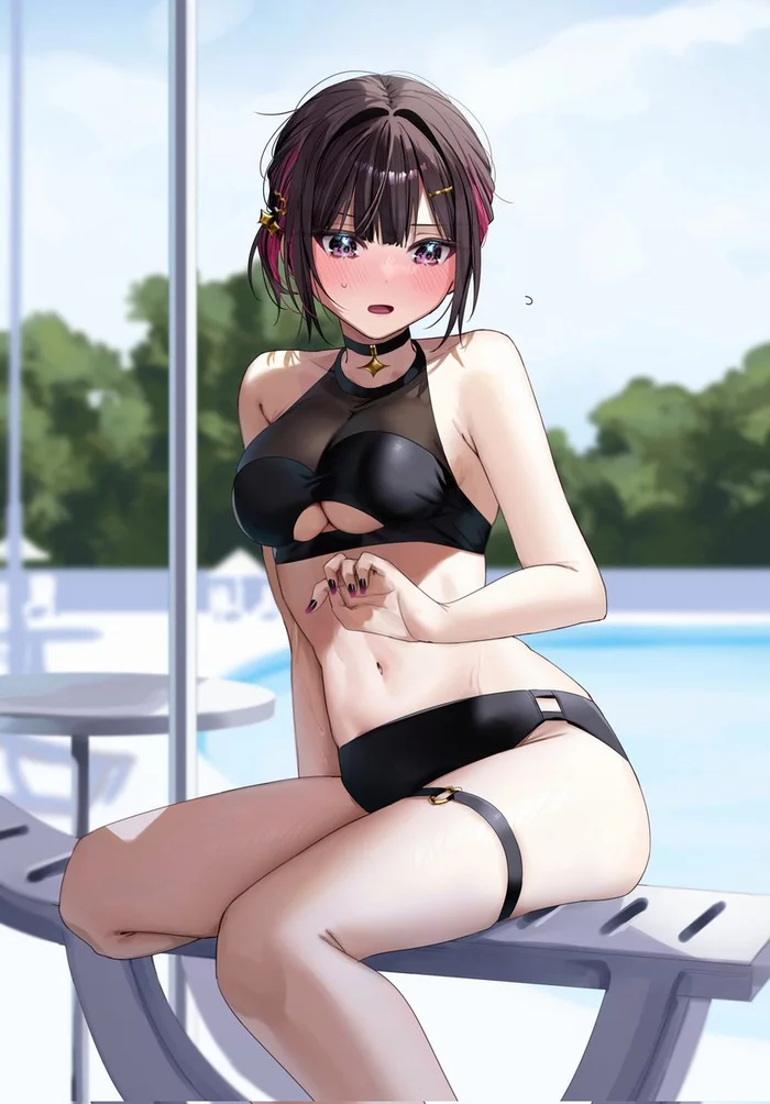 Continuation of the post Koi-chan - NSFW, Anime, Art, Anime art, Original character, Swimsuit, Longpost, Reply to post