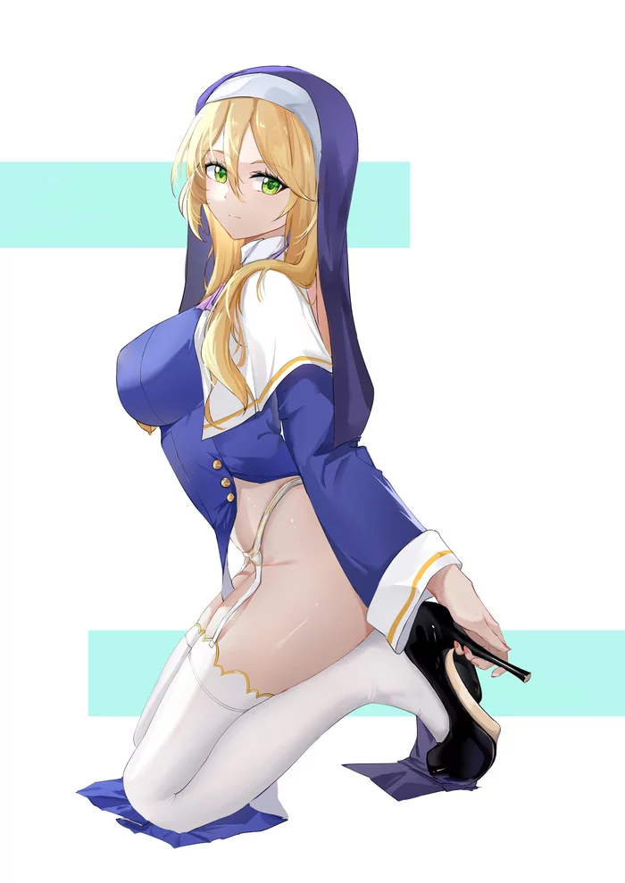 Sharon - NSFW, Anime, Art, Anime art, Hand-drawn erotica, Stockings, High heels, Sharon Holygrail, Engage Kiss