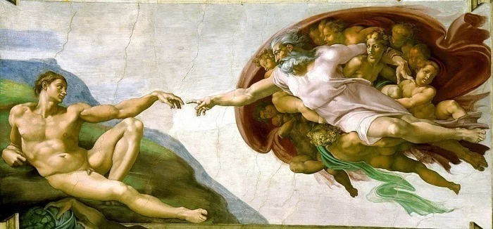 Michelangelo Buonarroti - NSFW, Men, Art, God, Penis, Painting, Longpost