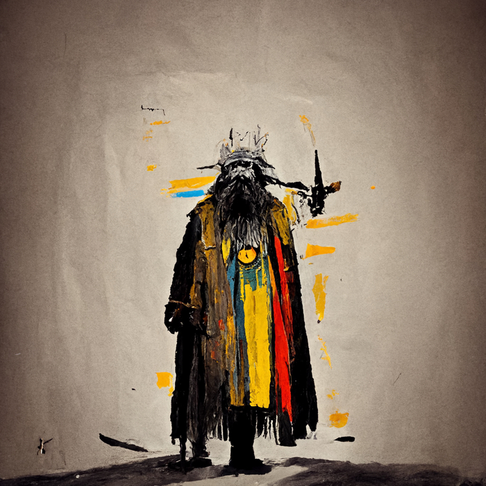 Lord of the rings Gendalf in the style of Basquiat  , , , Midjourney