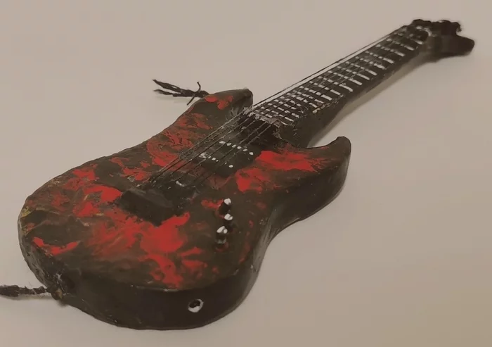 My fucking guitar - My, Crafts, Miniature, Guitar