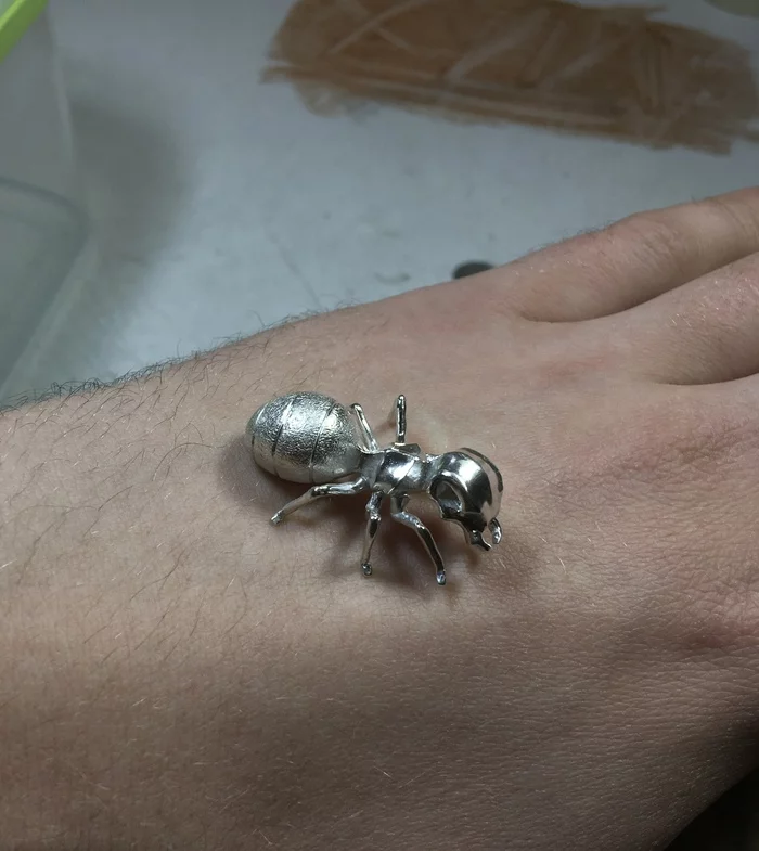 Jewelry underground: ant - My, Handmade, With your own hands, Wax, Ants, Casting, Needlework with process, Underground, Jewelry, Longpost