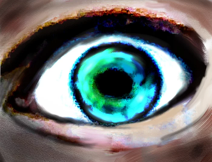 Eye - My, Art, Digital drawing, Eyes, Green eyes