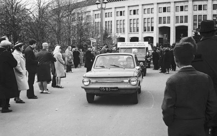 MOSCOW HOLIDAY OF MOTORISTS IN 1966 - the USSR, 60th, Auto Exhibition, Old photo, Longpost, Black and white photo
