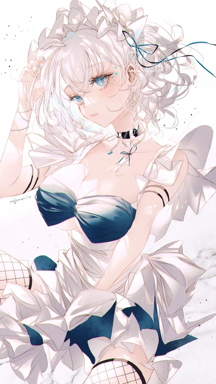 Izayoi Sakuya - Touhou, Izayoi Sakuya, Аниме, Anime Art, Majamari, Чокер