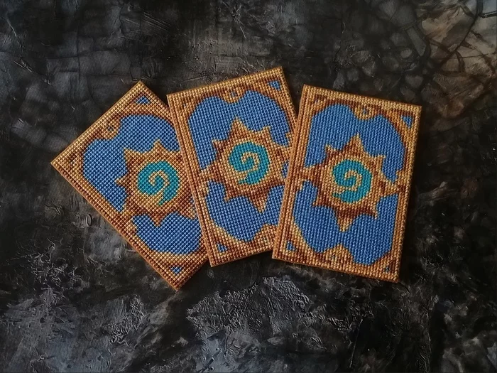 Hmm, looks like a triplet (well, almost) - My, Needlework without process, Embroidery, Cross-stitch, Blizzard, Hearthstone, Pixel Art